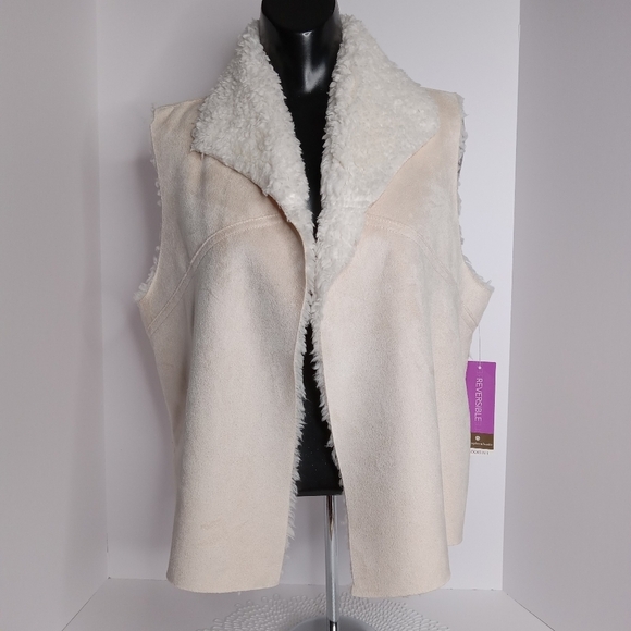 Christopher & Banks REVERSIBLE VEST P/M‎ IVORY NWT - Picture 4 of 14